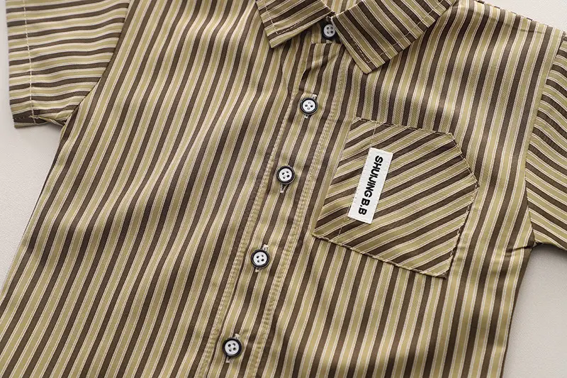 2025 New Kids Cotton Striped 3-Piece Suit — feature 17