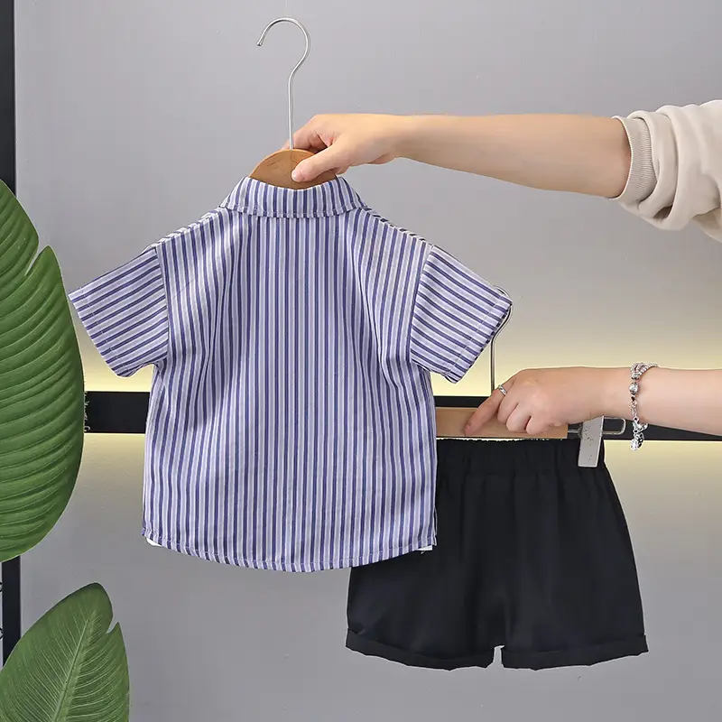 2025 New Kids Cotton Striped 3-Piece Suit — feature 6