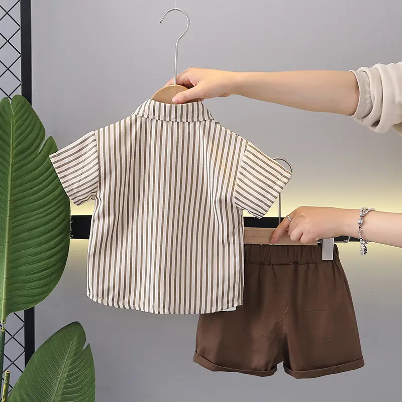 2025 New Kids Cotton Striped 3-Piece Suit — feature 9