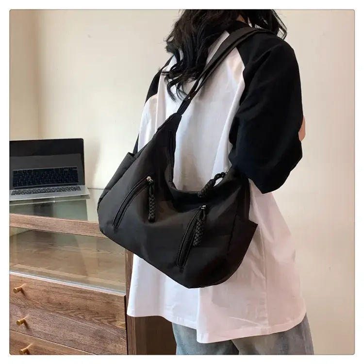 Women's Black Nylon Crossbody Tote Bag Large Capacity 2023 — feature 12