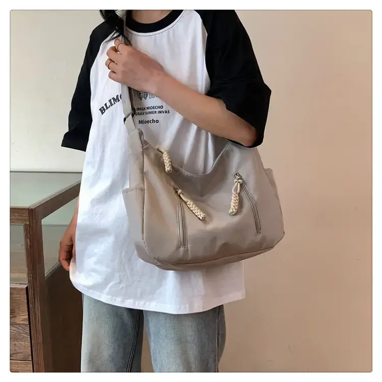 Women's Black Nylon Crossbody Tote Bag Large Capacity 2023 — feature 15