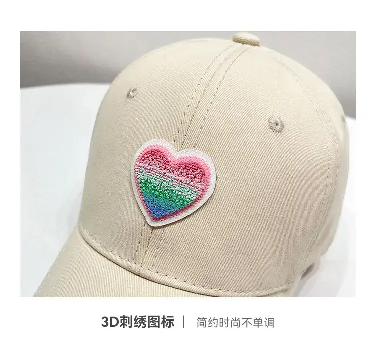 Women's White Heart Embroidered Baseball Cap — feature 6