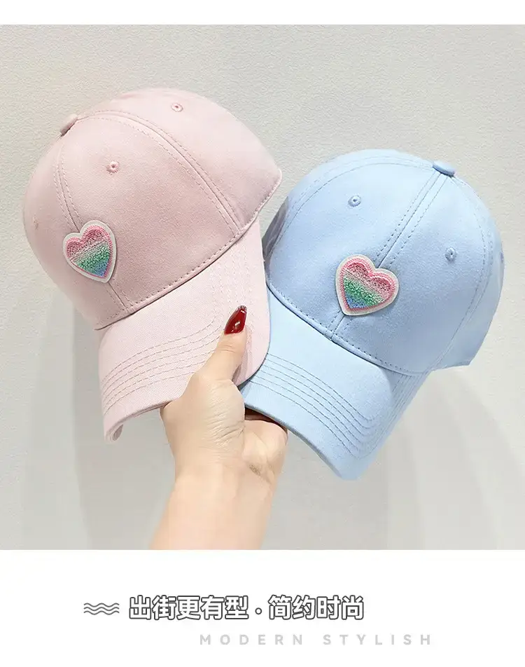 Women's White Heart Embroidered Baseball Cap — feature 8