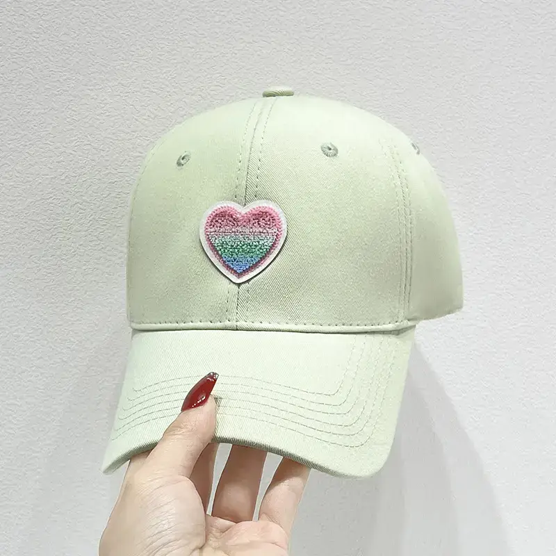 Women's White Heart Embroidered Baseball Cap - Image 6