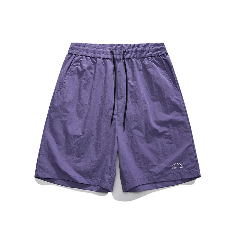Men's Crumpled Shorts Summer Wear Brown - Image 7