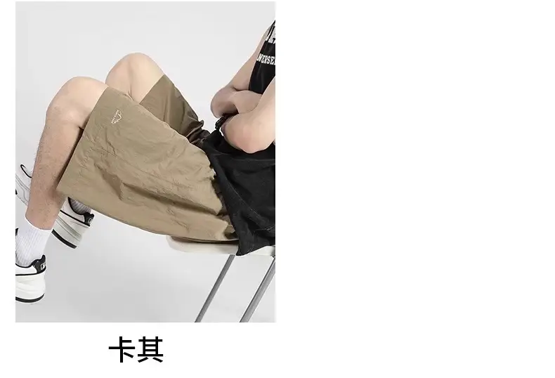 Men's Crumpled Shorts Summer Wear Brown — feature 6