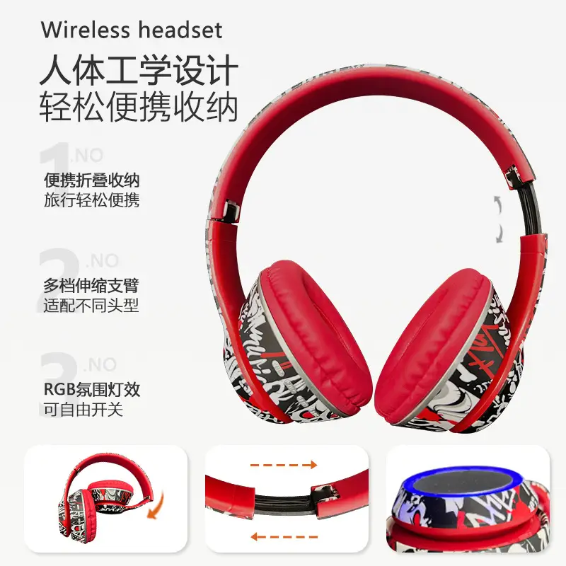 Wireless Graffiti Over-Ear Headphones Bluetooth 5.4 - Image 7
