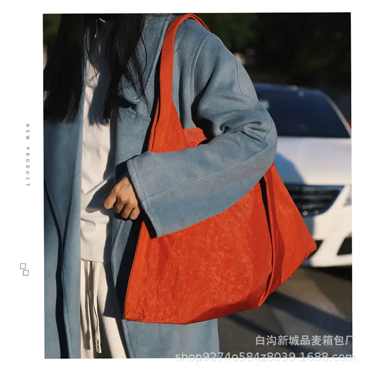 Women Washed Fabric Large Shoulder Bag Blue 2026 — feature 12