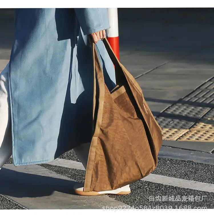 Women Washed Fabric Large Shoulder Bag Blue 2026 — feature 22