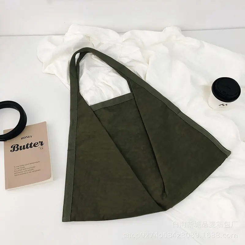 Women Washed Fabric Large Shoulder Bag Blue 2026 - Image 5