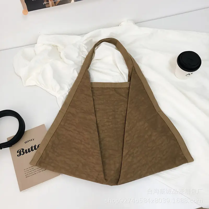 Women Washed Fabric Large Shoulder Bag Blue 2026 - Image 7