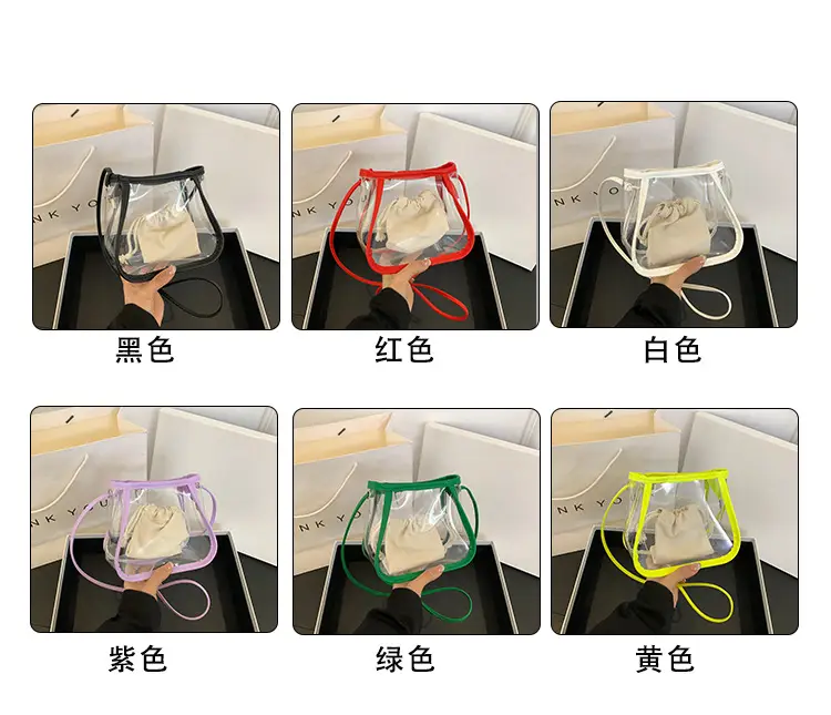 Transparent Jelly Bag for Girls Spring Summer Shoulder Sling — feature 2