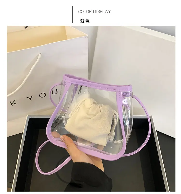 Transparent Jelly Bag for Girls Spring Summer Shoulder Sling — feature 28