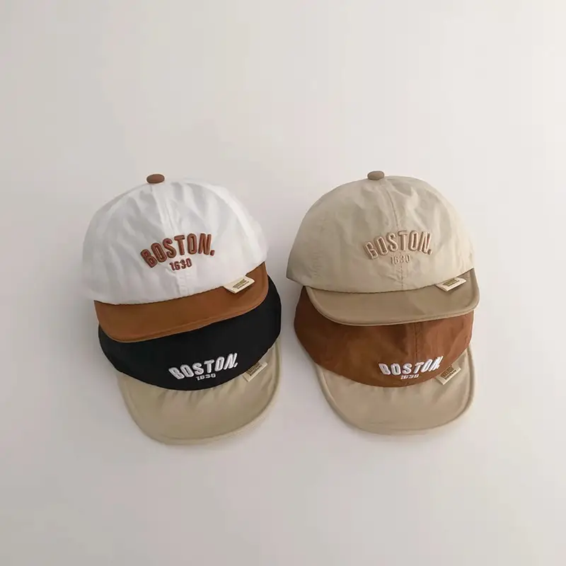 Beige One Pan Baby Cap Summer Thin Brim Baseball Cap for Boys Girls - Image 5