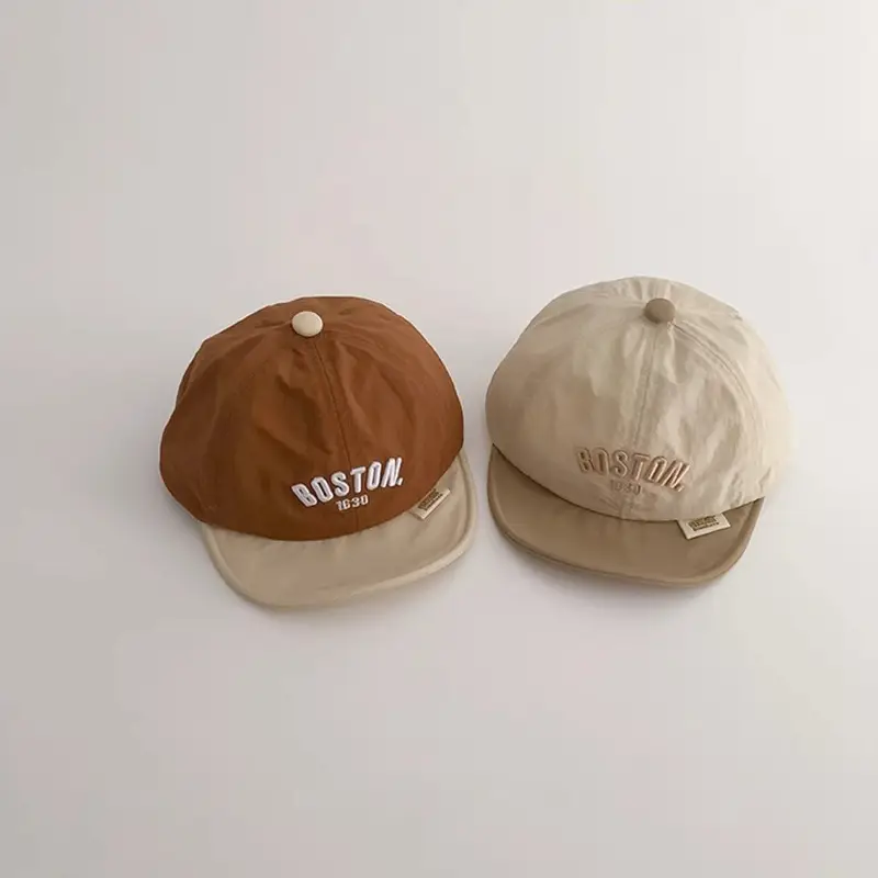 Beige One Pan Baby Cap Summer Thin Brim Baseball Cap for Boys Girls - Image 6