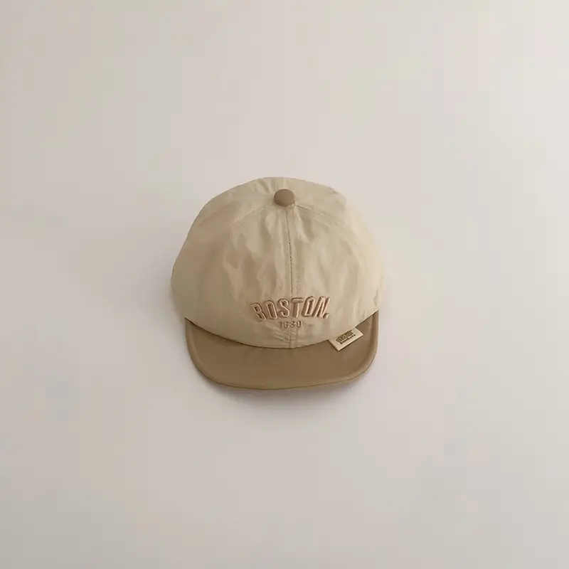 Beige One Pan Baby Cap Summer Thin Brim Baseball Cap for Boys Girls - Image 3
