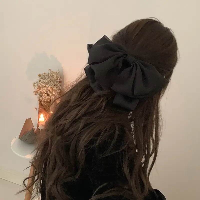 Black Big Bow Hairpin for Women - Image 6