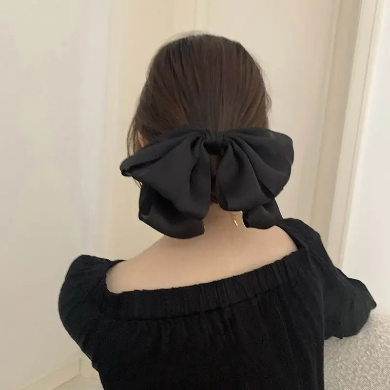 Black Big Bow Hairpin for Women - Image 8