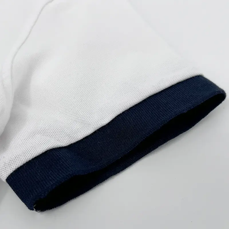 Boys White Cotton Lapel T-Shirt Short Sleeve