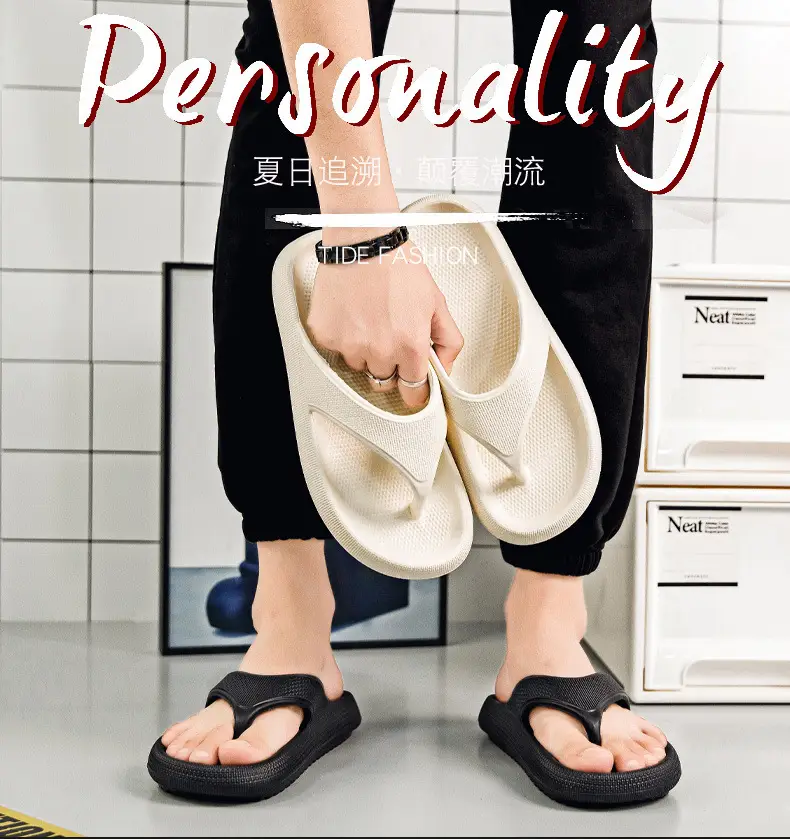 Summer Large Size Flip Flops Men's Outer Wear Flip Flops Casual Trendy Non-Slip Distinctive Fashionable Beach Sandals and Slippers — feature 2