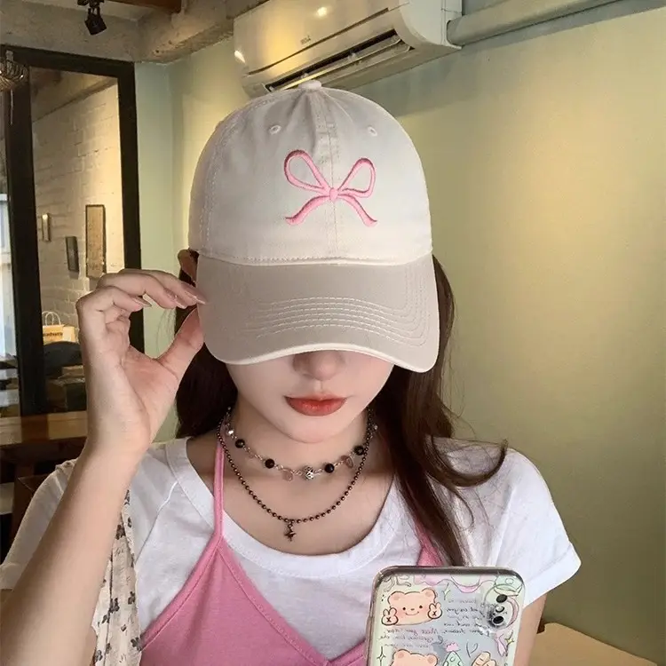 Bow Embroidered Women's Baseball Caps Summer 2024 - Image 13