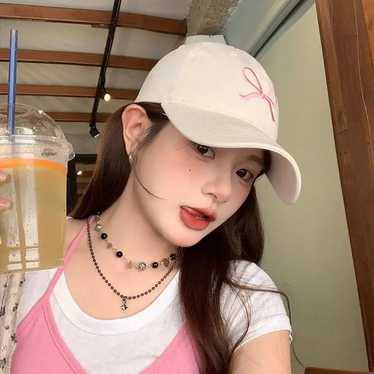 Bow Embroidered Women's Baseball Caps Summer 2024 - Image 14