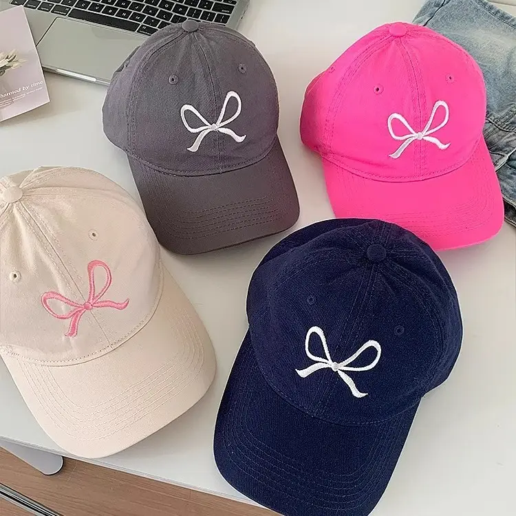Bow Embroidered Women's Baseball Caps Summer 2024 - Image 15