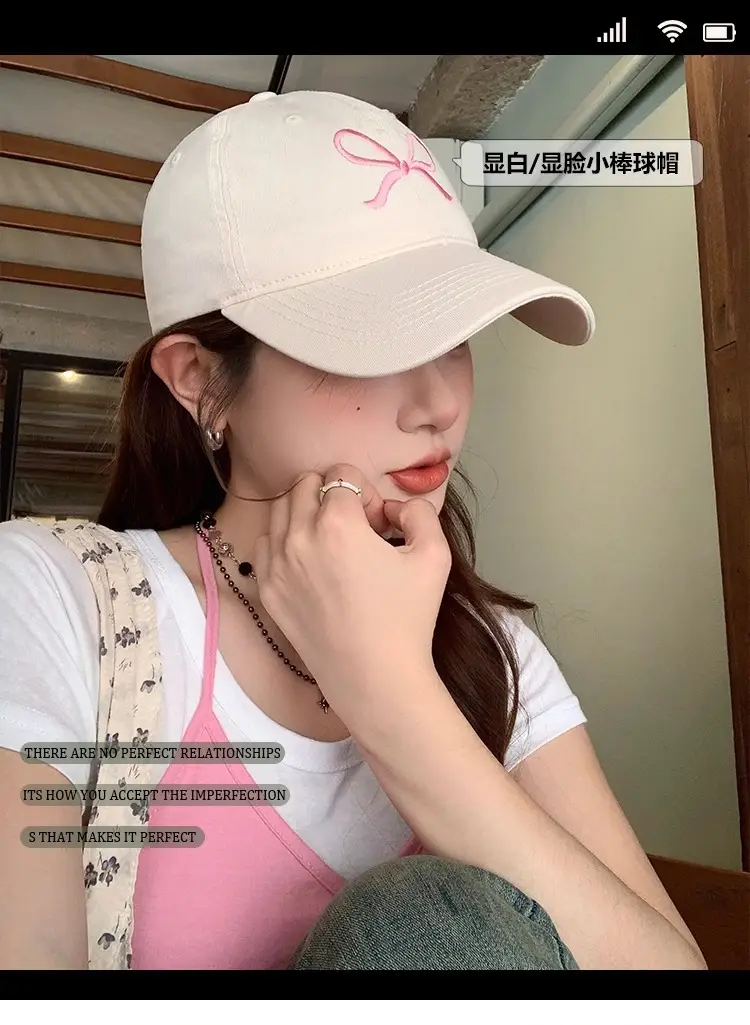 Bow Embroidered Women's Baseball Caps Summer 2024 — feature 1