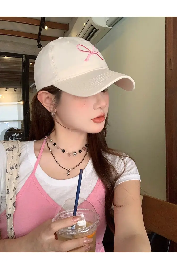 Bow Embroidered Women's Baseball Caps Summer 2024 — feature 10