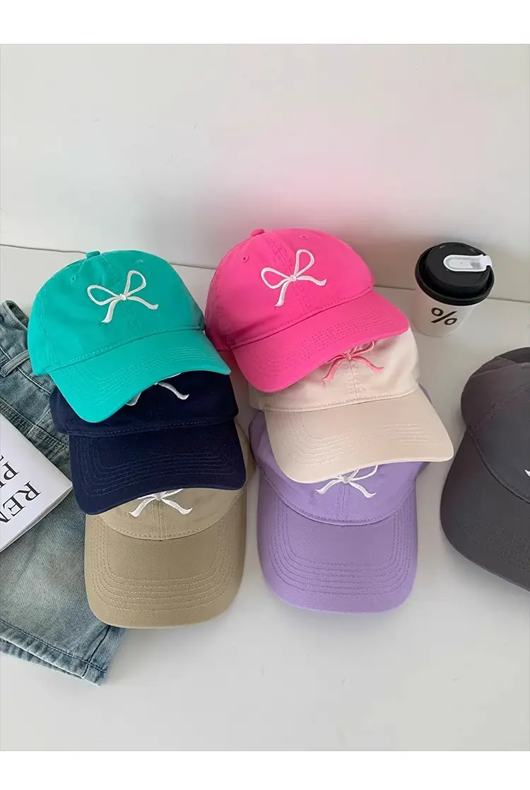Bow Embroidered Women's Baseball Caps Summer 2024 — feature 12