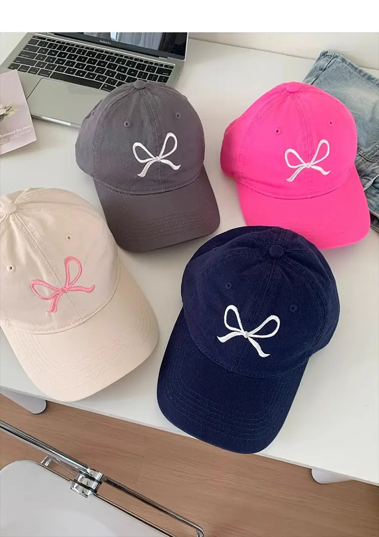Bow Embroidered Women's Baseball Caps Summer 2024 — feature 13