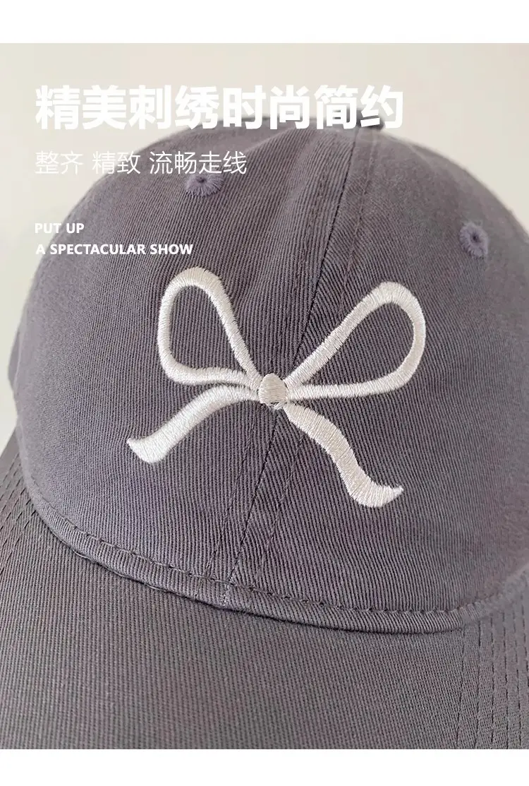 Bow Embroidered Women's Baseball Caps Summer 2024 — feature 3