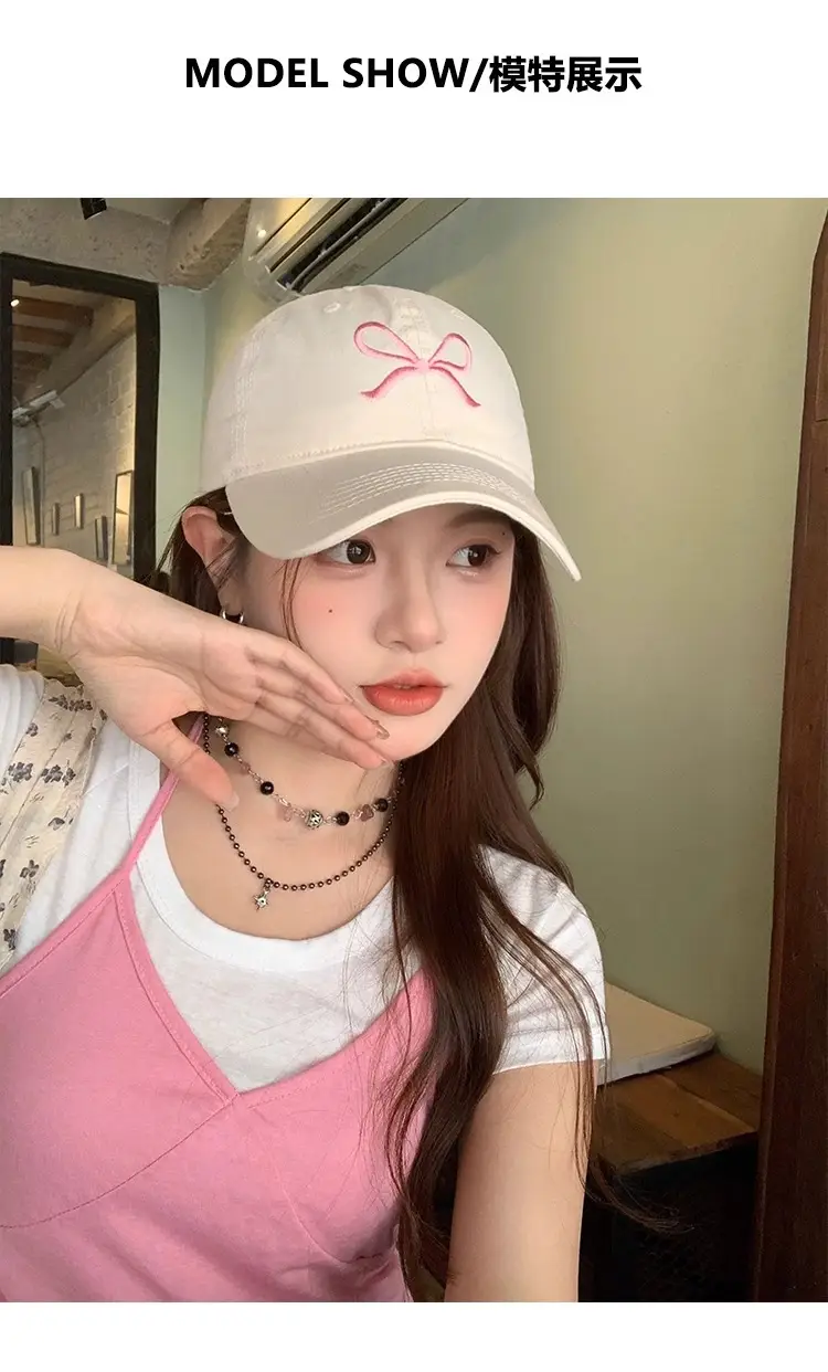 Bow Embroidered Women's Baseball Caps Summer 2024 — feature 5