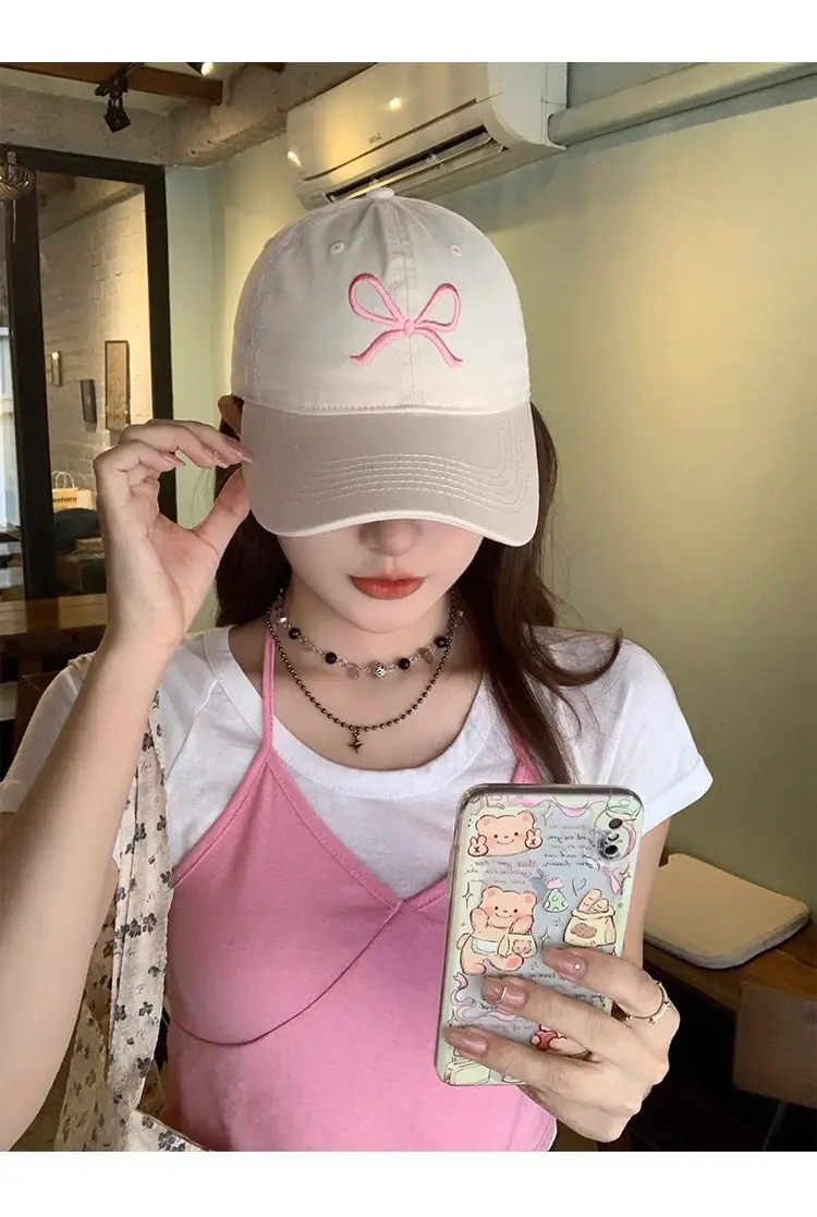 Bow Embroidered Women's Baseball Caps Summer 2024 — feature 6