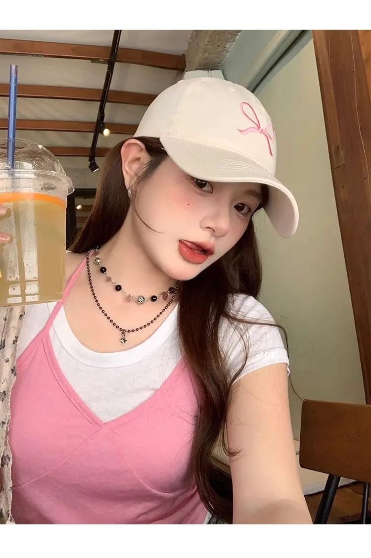 Bow Embroidered Women's Baseball Caps Summer 2024 — feature 7