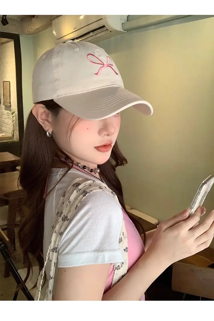 Bow Embroidered Women's Baseball Caps Summer 2024 — feature 8