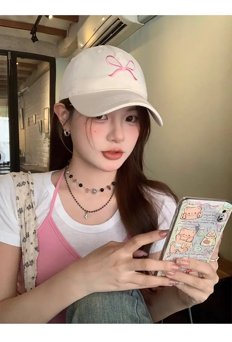 Bow Embroidered Women's Baseball Caps Summer 2024 — feature 9