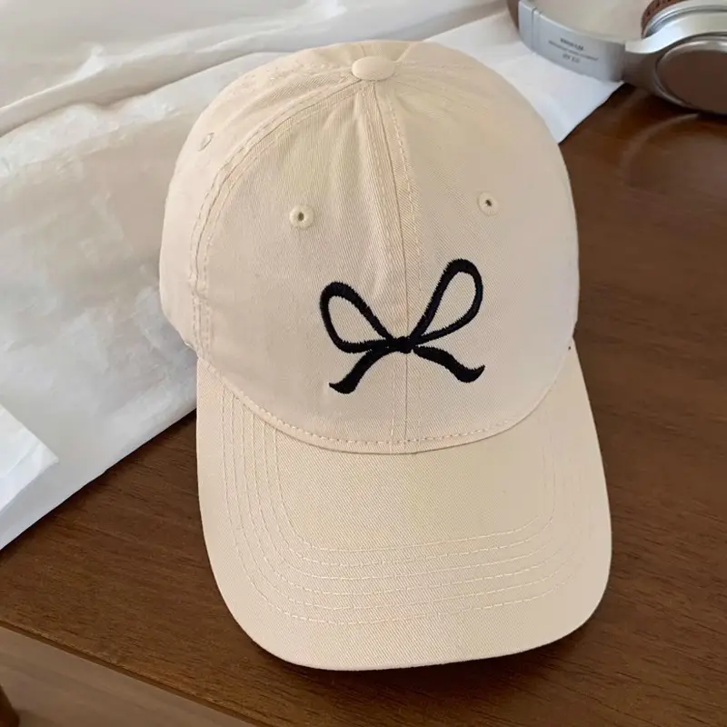 Bow Embroidered Women's Baseball Caps Summer 2024 - Image 2