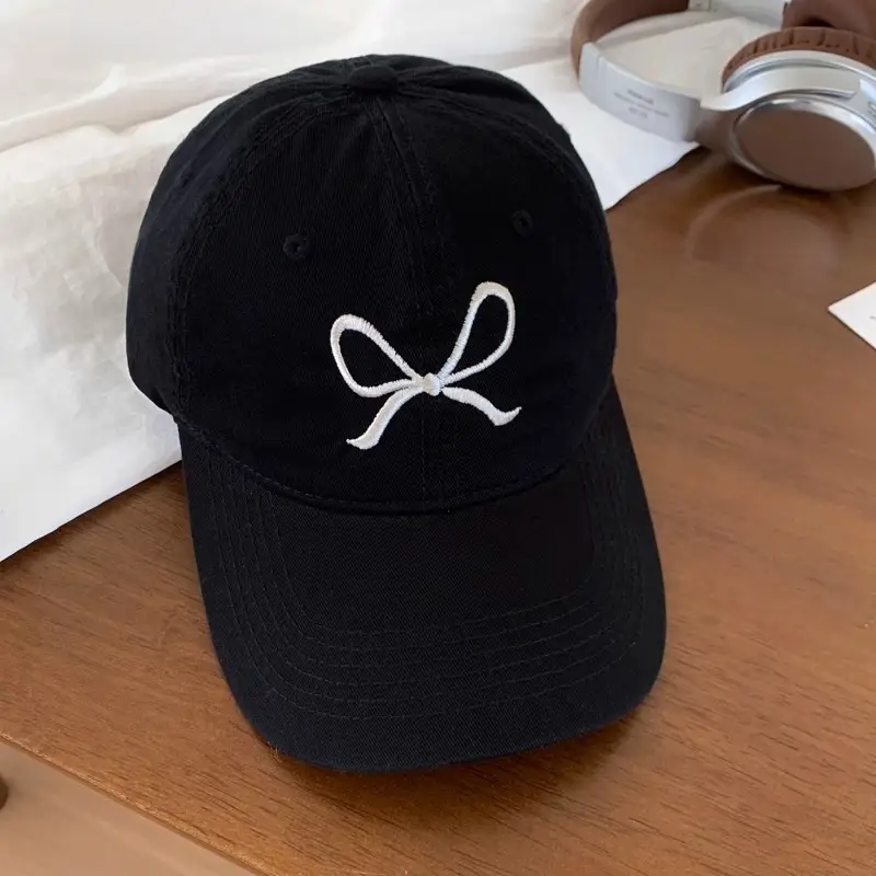 Bow Embroidered Women's Baseball Caps Summer 2024 - Image 3
