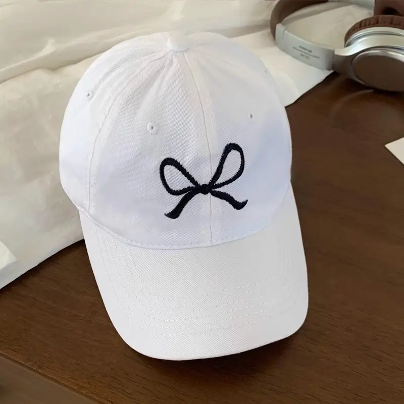 Bow Embroidered Women's Baseball Caps Summer 2024 - Image 4