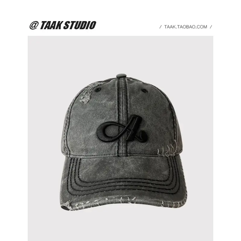 American Retro Ripped Baseball Cap Women Spring Summer