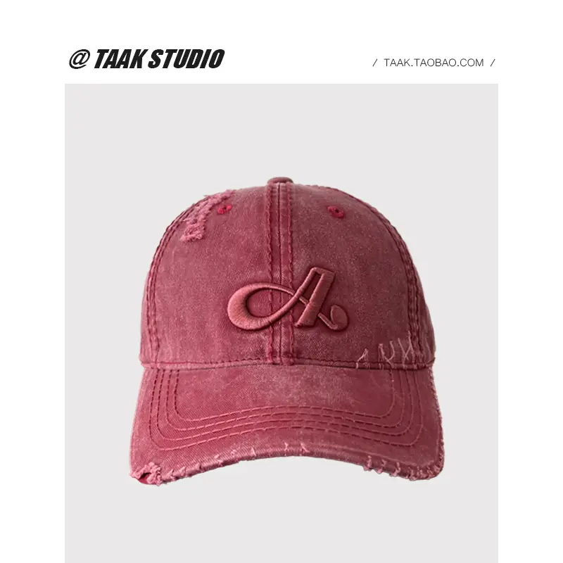 American Retro Ripped Baseball Cap Women Spring Summer