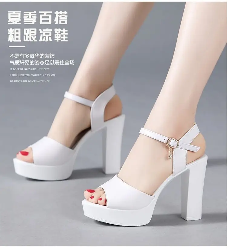 2024 Black Thick Heel Sandals with Buckle Closure — feature 3