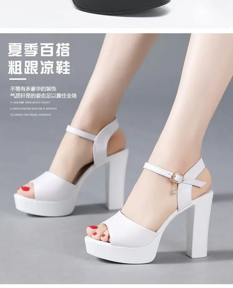 2024 Black Thick Heel Sandals with Buckle Closure — feature 11