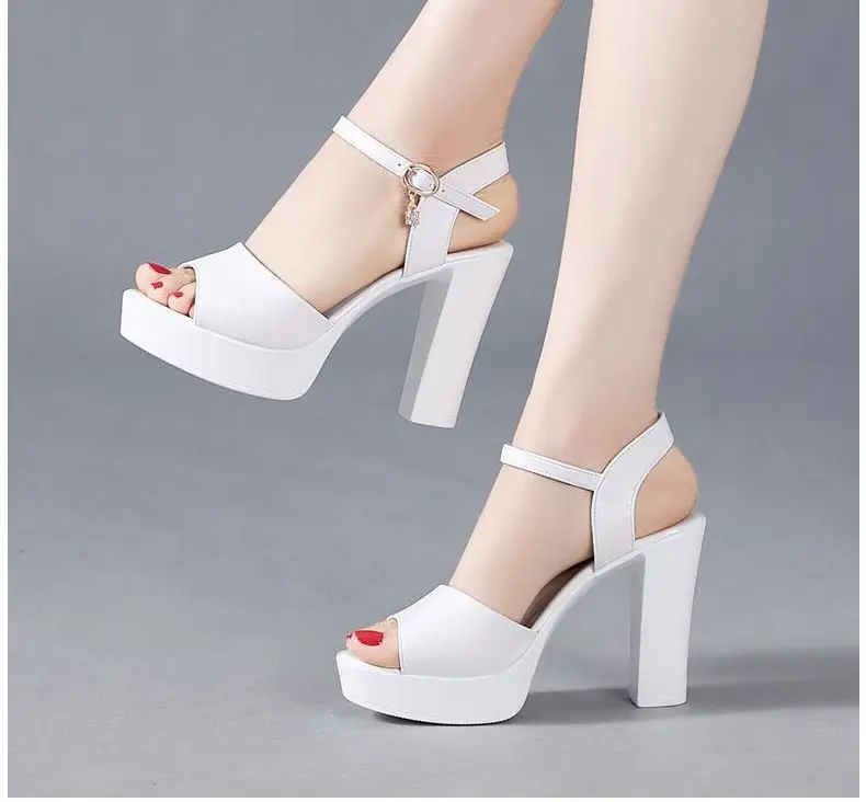 2024 Black Thick Heel Sandals with Buckle Closure — feature 12