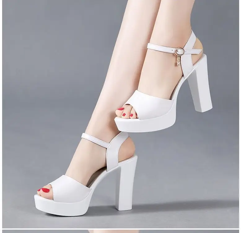2024 Black Thick Heel Sandals with Buckle Closure — feature 13