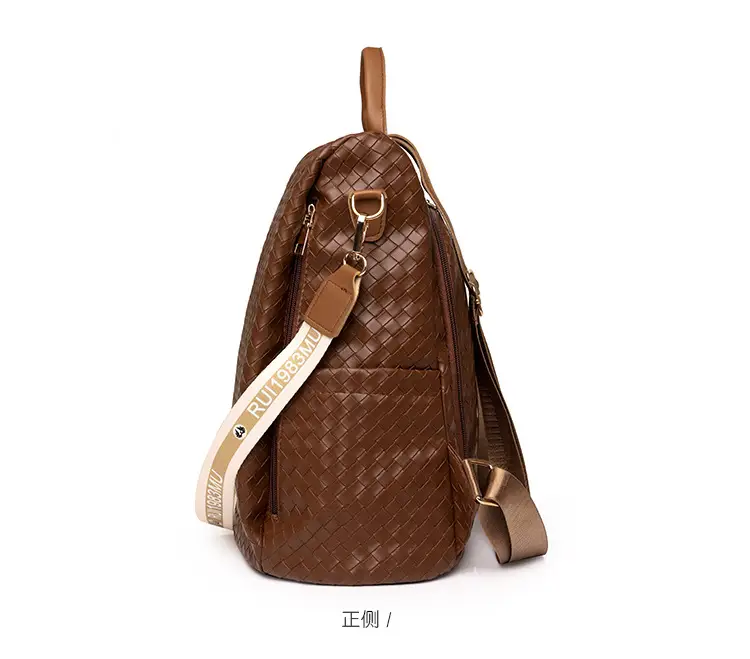 Brown Woven Travel Backpack for Women Large Capacity — feature 29