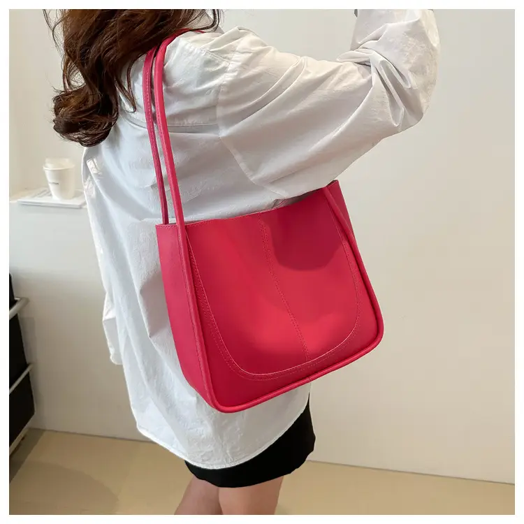 Women's Pink Leather Shoulder Bag 2024 Spring New — feature 18