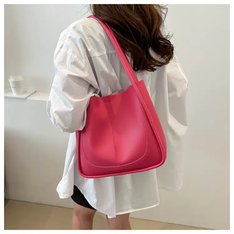 Women's Pink Leather Shoulder Bag 2024 Spring New — feature 19
