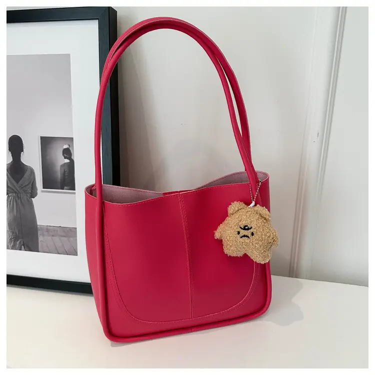 Women's Pink Leather Shoulder Bag 2024 Spring New — feature 24
